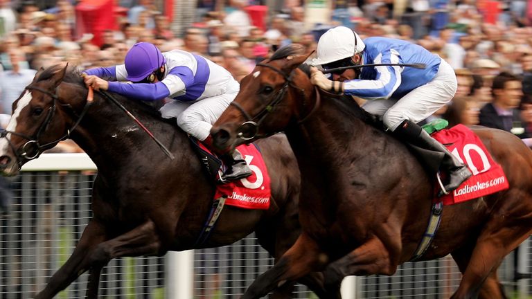 Richard Hughes and Youmzain (R)  land The Ladbrokes Great Voltigeur Stakes, they would go on to win the Grand Prix do Saint Cloud together