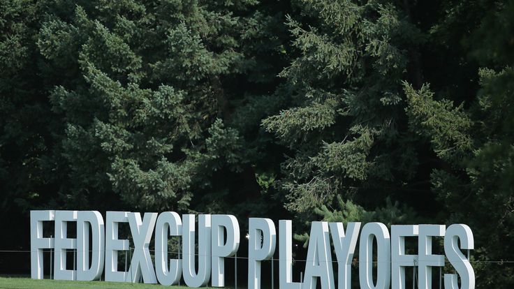 EDISON, NJ - AUGUST 25:  A FedExCup sign is displayed during a practice round prior to the start of The Barclays at Plainfield Country Club on August 25, 2