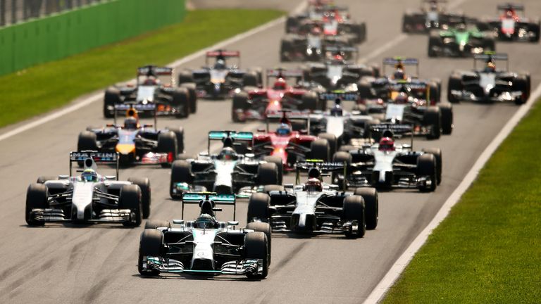 The ever-tense run down to Monza's first chicane