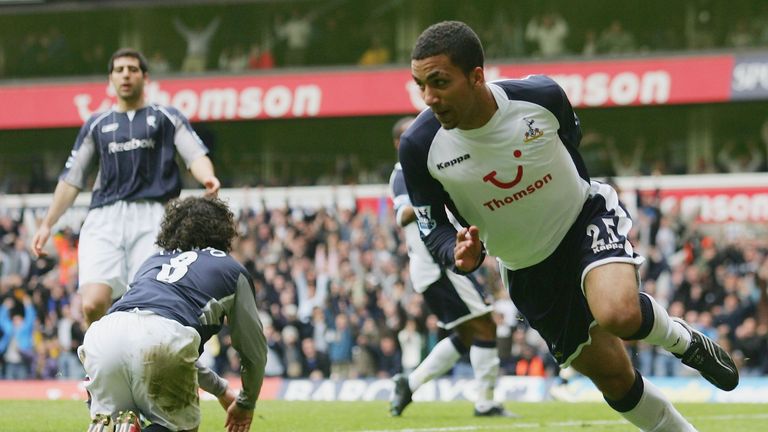 Aaron Lennon of Tottenham Hotspur turns away from goal after scoring