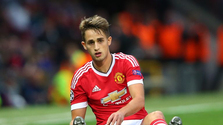 Adnan Januzaj of Manchester United during the UEFA Champions League Qualifying Round Play Off First Leg match between Manchester United and Club Brugge