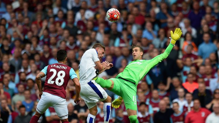 Adrian was sent off for a dangerous challenge on Jamie Vardy