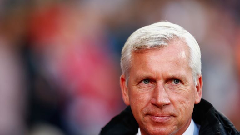 Alan Pardew, manager of Crystal Palace, looks on prior to the Capital One Cup second round match against Shrewsbury