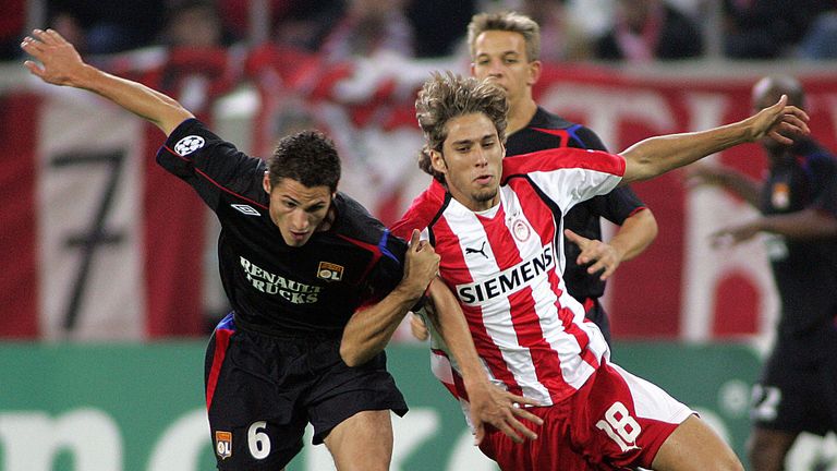 New Hamilton signing Alex D'Acol (right) played for Olympiacos between 2004 and 2007
