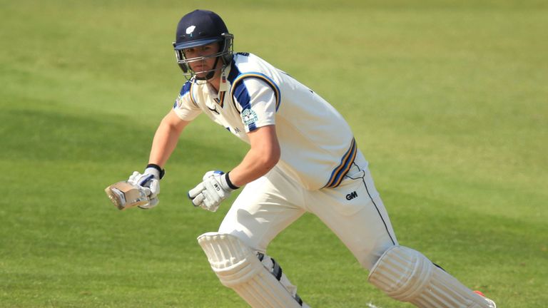 Yorkshire's Alex Lees hits a boundary during the LV=County Championship Division One match at Trent Bridge, Nottingham.