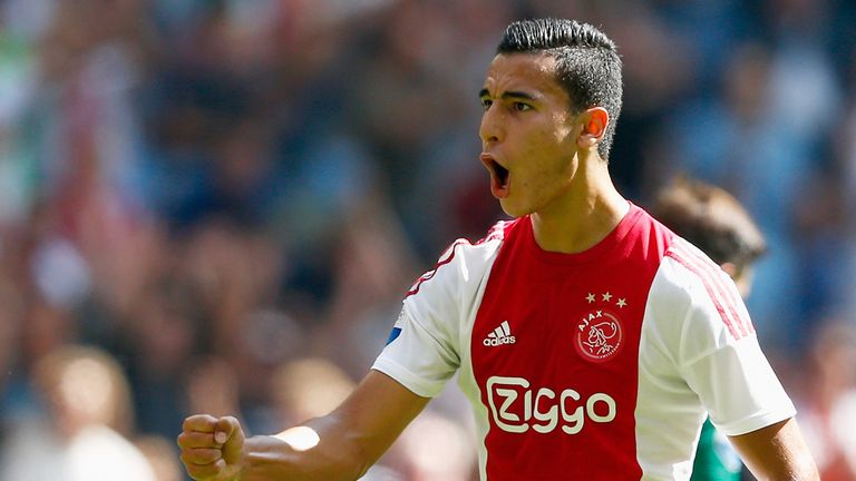 Ajax forward Anwar El Ghazi celebrates