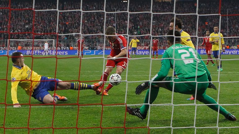 Bayern Munich knocked Arsenal out of the Champions League in 2013 and 2014