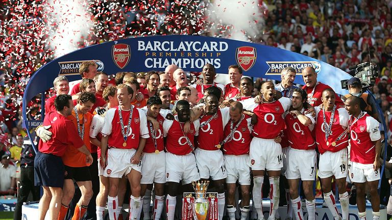 Arsenal celebrate their 'Invincibles' season