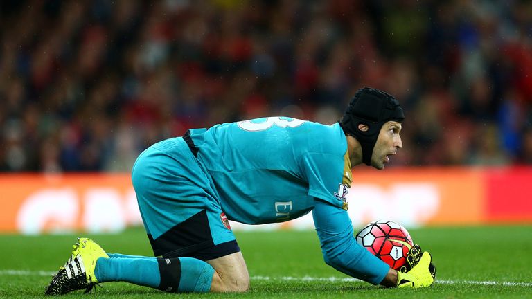 Arsenal's Petr Cech gather the ball against Liverpool