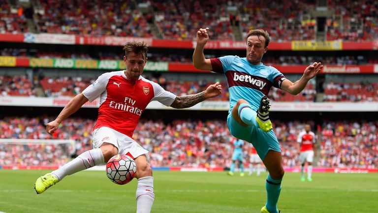 Mark Noble was West Ham's top passer in their 2-0 win over Arsenal