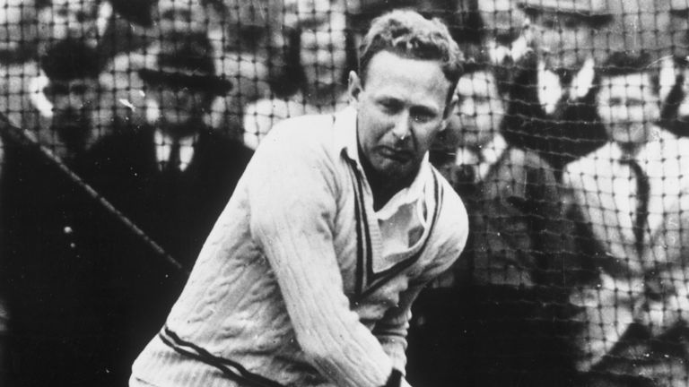 Australian great Arthur Morris in the nets in 1948