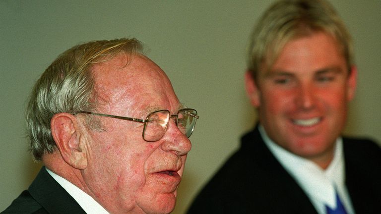 Arthur Morris, named in Australia's 'Team of the Century in 2000, with Shane Warne