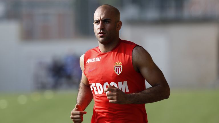 Monaco's Tunisian defender Aymen Abdennour runs during the first training session of 2015-2016 season 