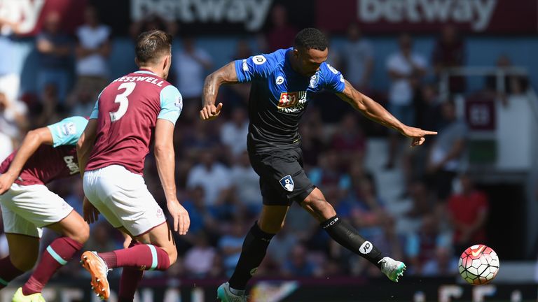 Callum Wilson fires Bournemouth into a 2-0 lead against West Ham