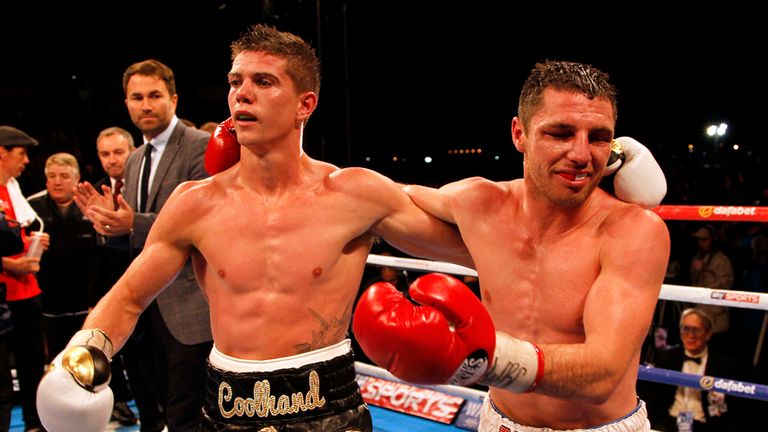 Luke Campbell (left ) and Tommy Coyle after there Vacant WBC International Lightweight title and WBC Eliminator contest at The KC Lighstream Stadium, Hull.