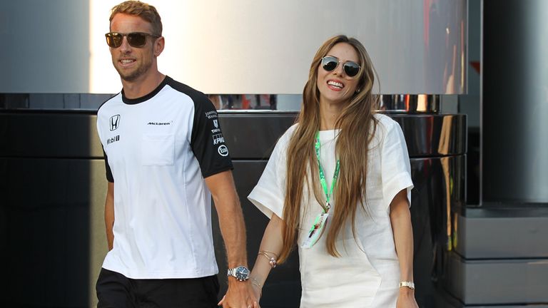 Jenson Button and his wife Jessica Michibata 
