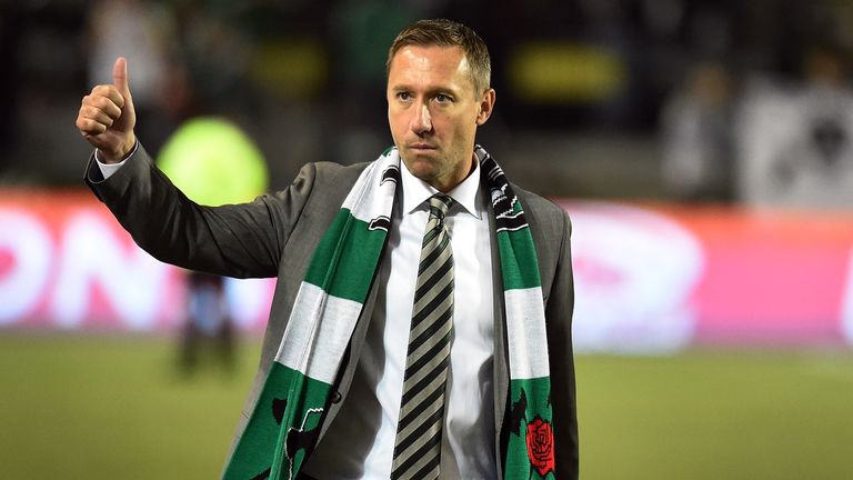 Head coach Caleb Porter of Portland Timbers acknowledges the crowd after the Timbers 3-1 victory in the game against the FC Dalla
