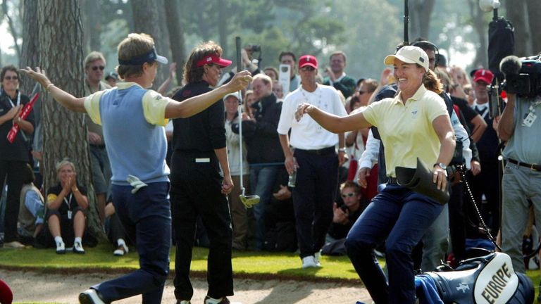 Catriona Matthew and Sophie Gustafson played key roles in Europe's 17-10 victory a year later.
