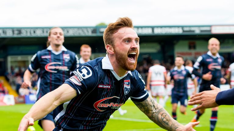 Ross County's Craig Curran celebrates his goal