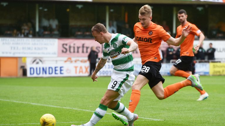 Celtic's Leigh Griffiths opens the scoring against Dundee United