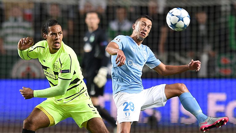 Virgil van Dijk (left) and his Celtic team-mates had a night to forget in Malmo