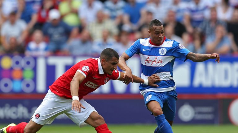 Tiaronn Chery of Queens Park Rangers breaks away from Ahmed Kashi of Charlton Athletic