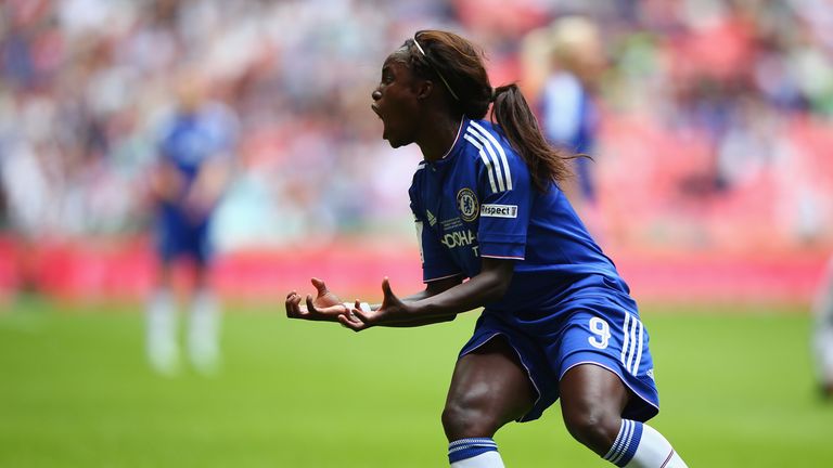 LONDON, ENGLAND - AUGUST 01:  Enipla Aluko of Chelsea Ladies FC during the Women's FA Cup Final match