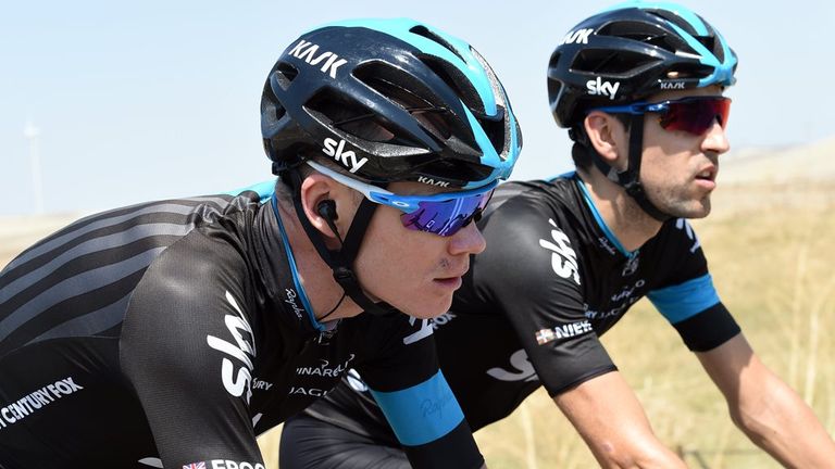 Chris Froome, Mikel Nieve on stage five of the 2015 Vuelta a Espana