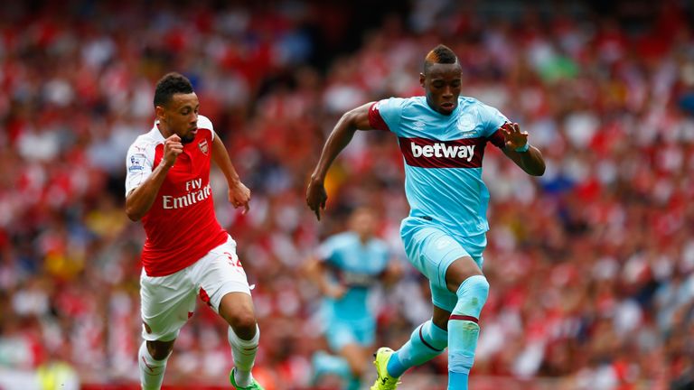 Diafra Sakho is chased down by Francis Coquelin