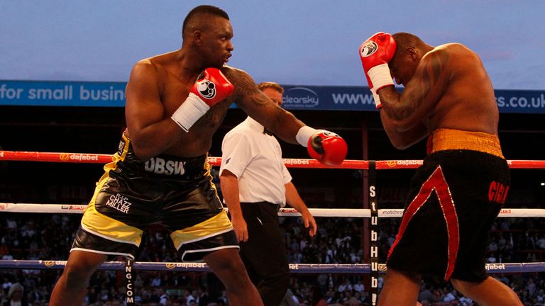 Dillian Whyte (left) in action against Irineu Costa during their Heavyweight Contest at The KC Lighstream Stadium, Hull.