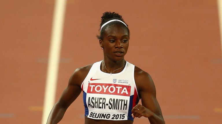 BEIJING, CHINA - AUGUST 26:  Dina Asher-Smith of Great Britain competes in the Women's 200 metres heats during day five of the 15th IAAF World Athletics Ch