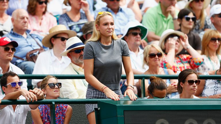 Donna Vekic watches Stanislas Wawrinka in action at Wimbledon earlier this year