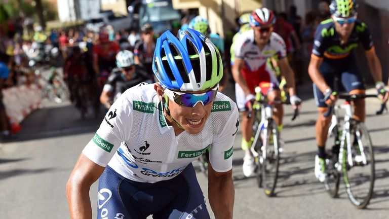 Esteban Chaves attacks on stage six of the 2015 Vuelta a Espana