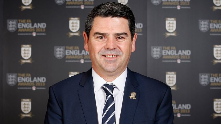 BURTON-UPON-TRENT, ENGLAND - FEBRUARY 03:  In this handout image provided by The FA, Adrian Bevington, Managing Director of Club England poses during the F