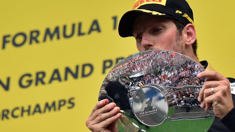 Romain Grosjean finished third at Spa to give Lotus their first podium finish since 2013