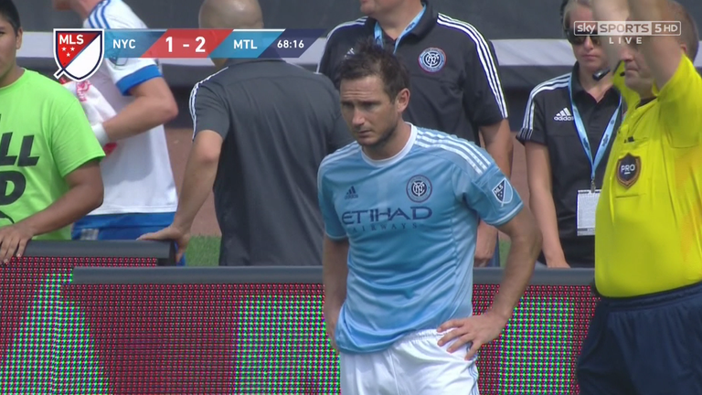 Frank Lampard enters the field to make his New York City FC debut on Saturday