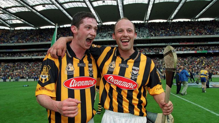 Martin Comerford, (left) and Andy Comerford celebrate after Kilkenny's All-Ireland final win over Clare in 2002