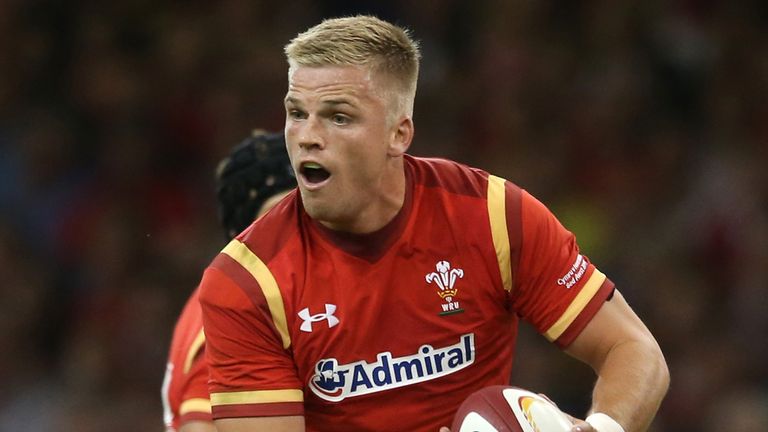Gareth Anscombe of Wales runs with the ball during the International match between Wales and Ireland at the Millennium Stadium
