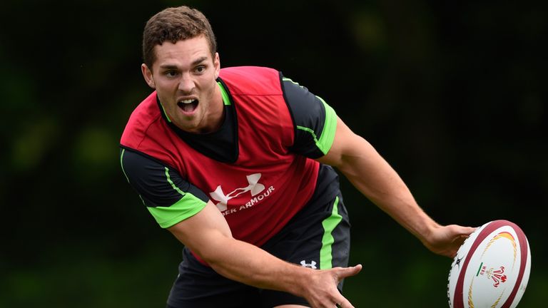CARDIFF, WALES - AUGUST 04:  Wales player George North in action during Wales training ahead of saturdays World cup warm up match against Ireland at the Va