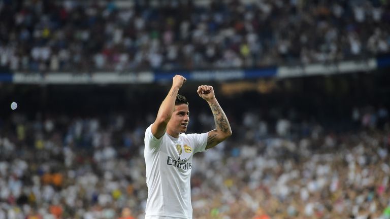 James scored twice in Real Madrid's 5-0 win over Real Betis