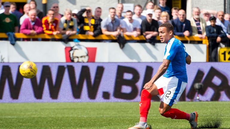 Rangers' James Tavernier slots it home to put his side 1-0 up against Alloa.