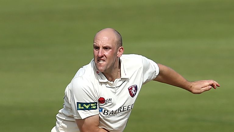 James Tredwell of Kent bowls during the County Championship
