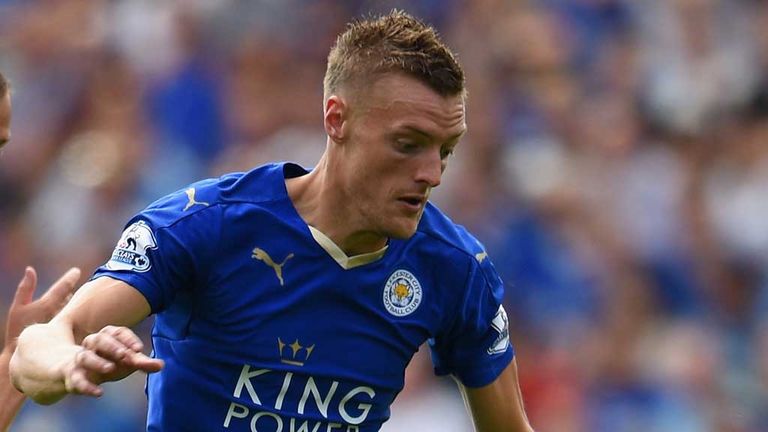 Jamie Vardy in action for Leicester against Sunderland