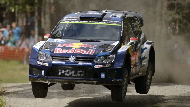 Jari-Matti Latvala in action at the Rally of Finland