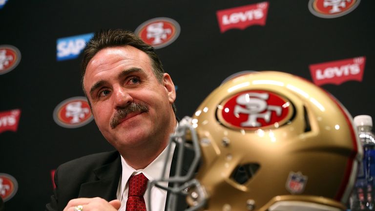 Jim Tomsula speaks during a press conference