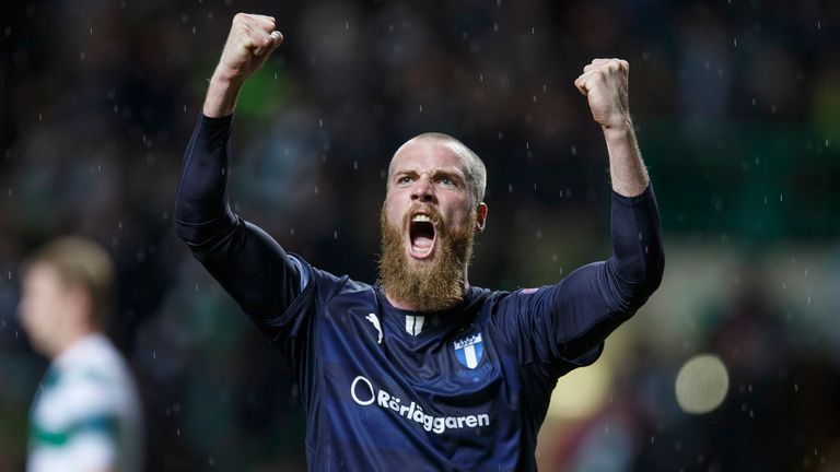  Jo Inge Berget of Malmo FF celebrates