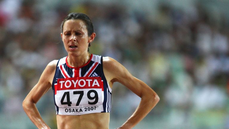 OSAKA, JAPAN - SEPTEMBER 01:  Jo Pavey of Great Britain after competing during the Women's 5,000m Final on day eight of the 11th IAAF World Athletics Champ