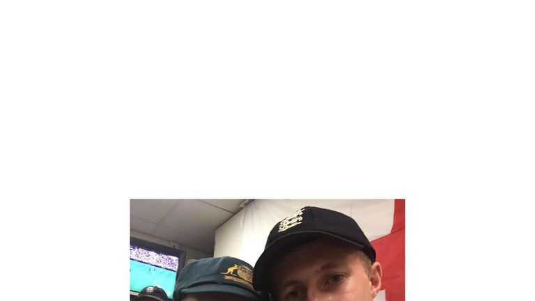 David Warner and Joe Root pose after the Ashes Series