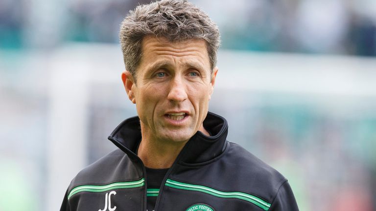GLASGOW, SCOTLAND - JULY 29:  John Collins assistant manager at Celtic FC just before Celtic match against FK Qarabag UCL Q3 First Leg at Celtic Park Glasg