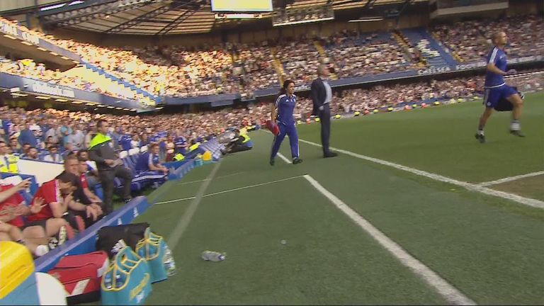 Eva Carneiro follows Jon Fearn past Jose Mourinho on to the pitch to treat Eden Hazard